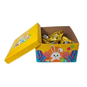 Caixa Quadrada Com Tampa Páscoa Pequena 14cm X 14cm - 01 Un