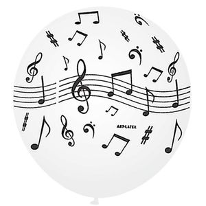 Balão Notas Musicais Branco - 11 Polegadas - 25 Unidades