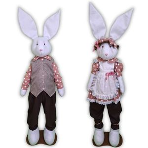 Boneco Coelho Da Páscoa Com Orelha Flexível - 1,65m Modelo Macho