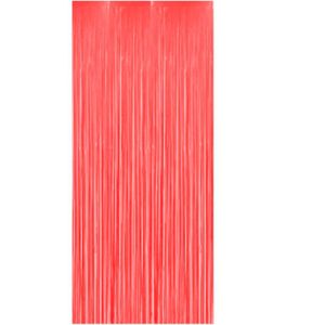 Cortina Fitas Metalizadas Vermelho Neon - 1x2 Metros