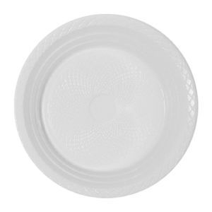 Prato Raso Plástico Descartável Branco - Forfest - 10 Unidades