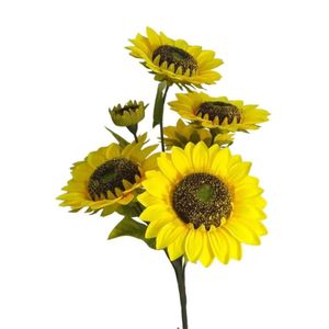 Buquê Flor Artificial Girassol 7 Galhos - 53cm