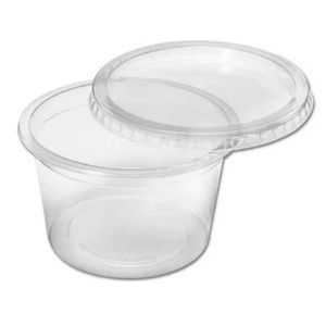 Kit Pote Tampa Plástico Transparente Pp 250ml - 25 Un