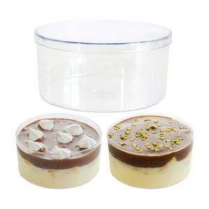 Embalagem Para Bolo De Pote Redonda Transparente 375 Ml