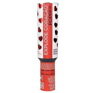 Lança Confete Granada Explode Coração Vermelho Metalizado - 30cm