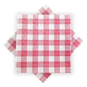 Guardanapo De Papel Xadrez Vermelho 20cm X 21cm - 50 Unidades