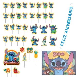Kit Festa Fácil Do Stitch - 39 Itens