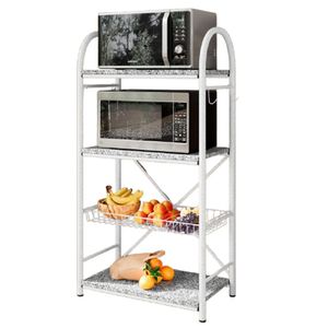 Fruteira 3 Prateleiras Granito 1 Granito Aço Carbono Sally Cromo Branco