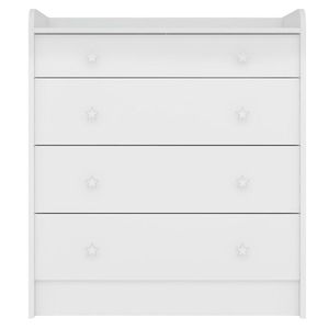 Cômoda Com Trocador Infantil 4 Gavetas Doce Mel Branco