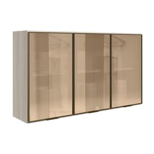 Armario Aereo 3 Portas Vidro Mdf 120 Cm Kali 1219763 Bianco Toq Nicioli