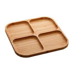 Petisqueira De Bambu Com 4 Divisões 29,5 Cm X 29,5 Cm