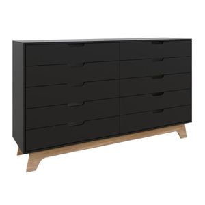 Cômoda 10 Gavetas 160cm Alice - Preto
