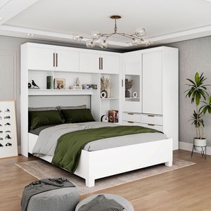 Guarda Roupa Sevilha Com Espelho E Cama Casal Carioca Móveis Branco