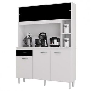 Cozinha Compacta Duda Em Mdp 5 Portas 1 Gaveta Poquema Branco Preto