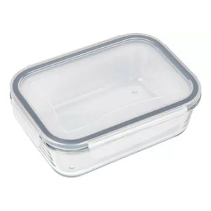 Kit 2 Potes Vidro Hermética Marmita Tampa Silicone Preto 1040ml Grande