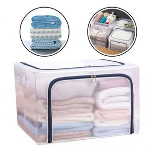 Caixa Organizadora De Guarda Roupa Multiuso Flexível Com Zíper 40x30x20