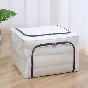 Caixa Organizadora De Guarda Roupa Multiuso Flexível Com Zíper 60x40x40