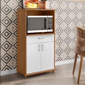 Balcão Notável Multiuso Para Micro-ondas/forno Freijo/branco