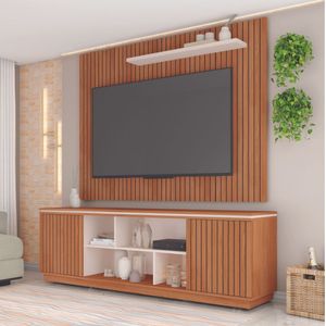 Composição Rack E Painel Oregon Caemmun 1,80 Freijo/off White