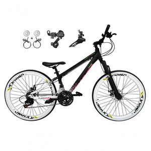 Bicicleta Aro 26 Vikingx Tuff X44 Preto/branco 21v Câmbios Shimano Tz Freios Hidráulicos Aros Vmaxx Brancos