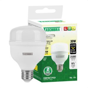 Lâmpada High Led 30w Bivolt E27 3000k Luz Quente Taschibra