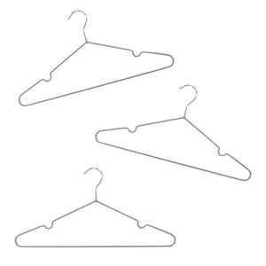 Conjunto 3 Cabides De Metal Revestido Com Pvc Cinza Oikos