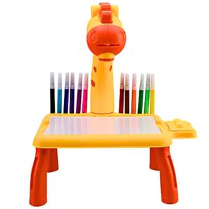 Brinquedo Mesa Projetor De Desenho Infantil Girafa Lousa Mágica Digital Lcd