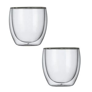 Conjunto De 2 Copos Para Chá 250ml Parede Dupla Em Vidro Kenya
