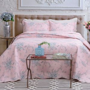 Kit Cobre Leito Colcha Mix Queen Estampado Dupla Face Floral 3 Peças - Grace - 100% Poliéster