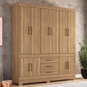 Guarda Roupa Casal 10 Portas E 3 Gavetas Hungria - Amêndola Touch Amêndola Touch