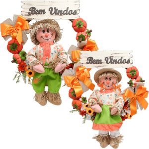 Casal Guirlandas Espantalhos Festa Junina Fazenda Xará 50cm