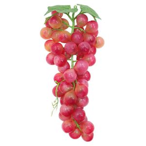 Kit 2 Cachos De Uvas Avermelhadas Fruta Artificial De Silicone 34cm