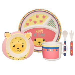 Conjunto De Refeição Infantil Me Lhama 5 Peças Oxford® Biodegradável Atóxico