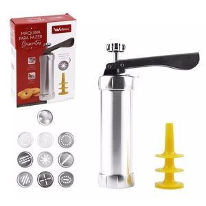 Máquina De Fazer Biscoito Decoradora Biscoiteira Modeladora Inox