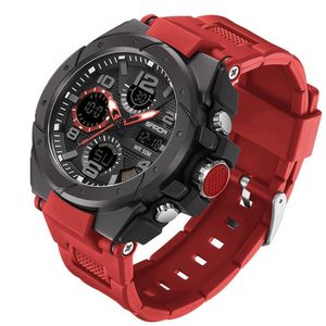 Relógio Esportivo Masculino - à Prova D'água 50m, Display Led Vermelho
