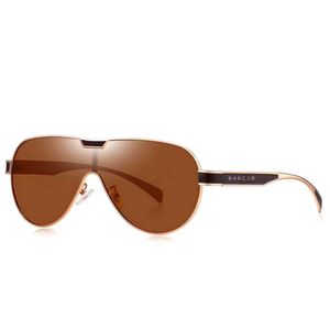 Óculos De Sol Masculino Com Lentes Polarizadas Design Esportivo Marrom