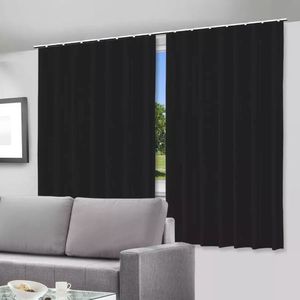 Cortina Blackout Sala Quarto Preta Para Trilho Com 280x280cm