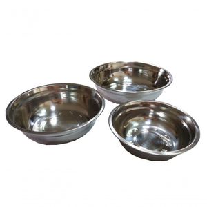Kit Bacia Tigela Saladeira Em Inox Com 3 Peças Docesar