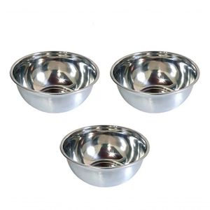 Kit Jogo De Bacia Tigela Bow Em Aço Inox Brilhante 3 Peças