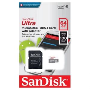 Cartão Micro Sd 64gb Ultra Clase 10 Microsdxc Uhs-i 100mb/s