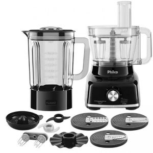 Multiprocessador De Alimentos Philco Pmp1600p 9 Em 1 Preto 220v