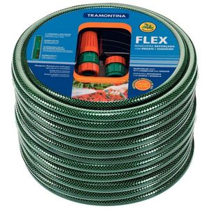 Mangueira Especial Flex Tramontina C- Engate, Esguicho - 15m Verde