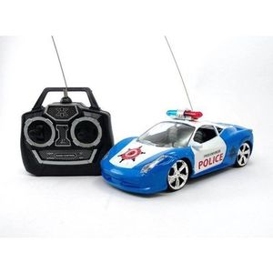 Carrinho De Policia Com Controle Remoto Police Car Azul Pi3095
