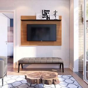 Painel Colibri Maia Para Tv De Até 55 Noce Milano Com Preto Fosco