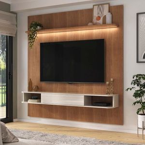 Painel Belluno Artely Para Tv De Até 75 Polegadas Cinamomo/off White