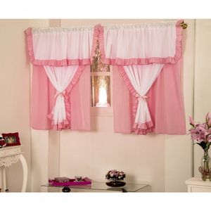 Cortina Elegância Microfibra Rosa Claro 2x1,7m - Deccoralle: Sofisticação E Conforto Para Seu Lar!