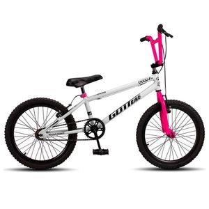Bicicleta Infantil Aro 20 Bmx Freio V-brake Branco E Rosa Gottbike