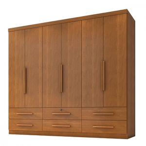 Guarda Roupa De Casal Maximus 6 Portas Cinamomo Zanzini Cinamomo