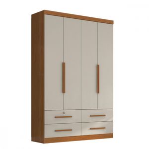 Guarda Roupa Solteiro Maximu 4 Portas Cinamomo Areia Zanzini Cinamomo/areia
