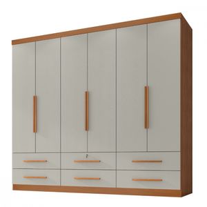 Guarda Roupa Casal Maximus 6 Portas Cinamomo Areia Zanzini Cinamomo/areia